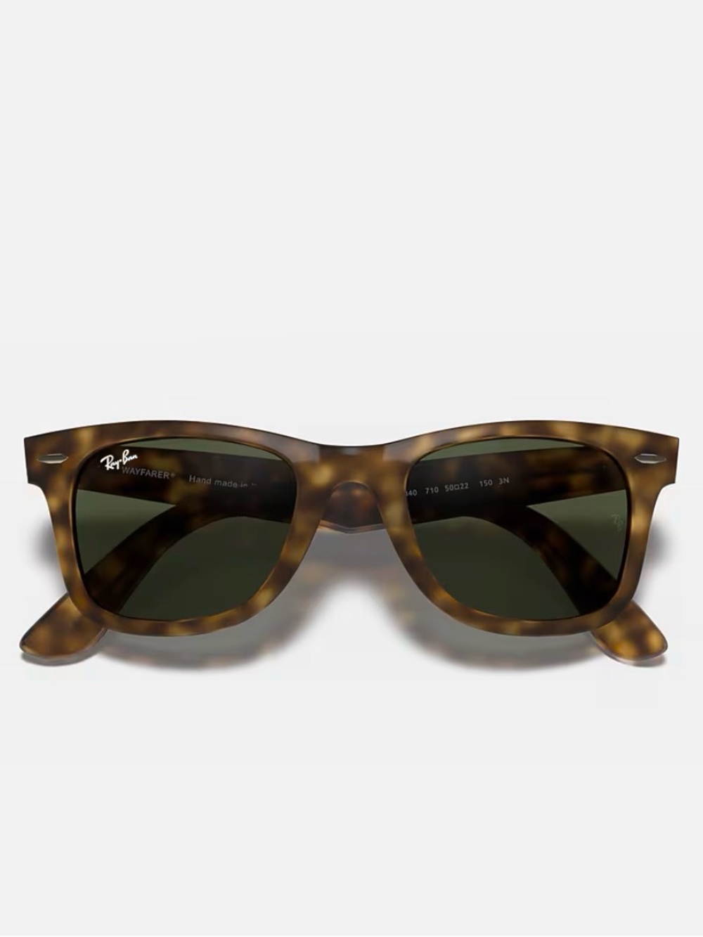 Ray Ban Wayfarer Ease tortoise frames with green lenses